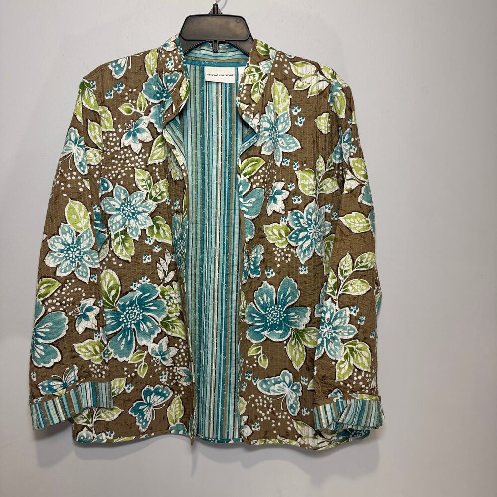 Alfred Dunner Women's quilted floral print jacket Size 14‎